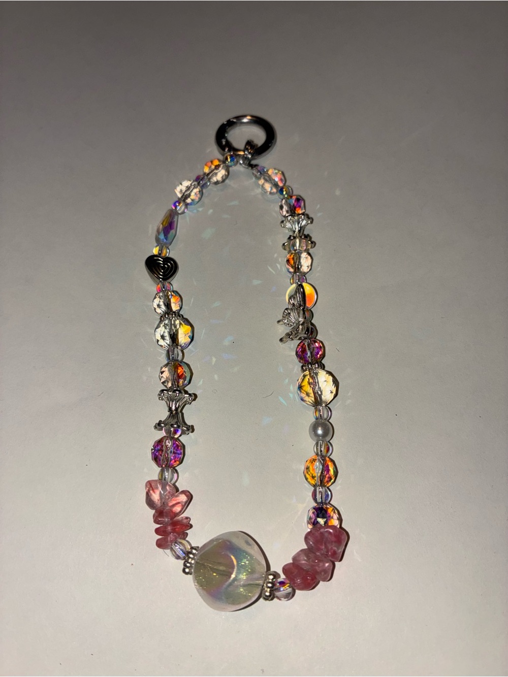 Beaded Charm Bracelet Keychain